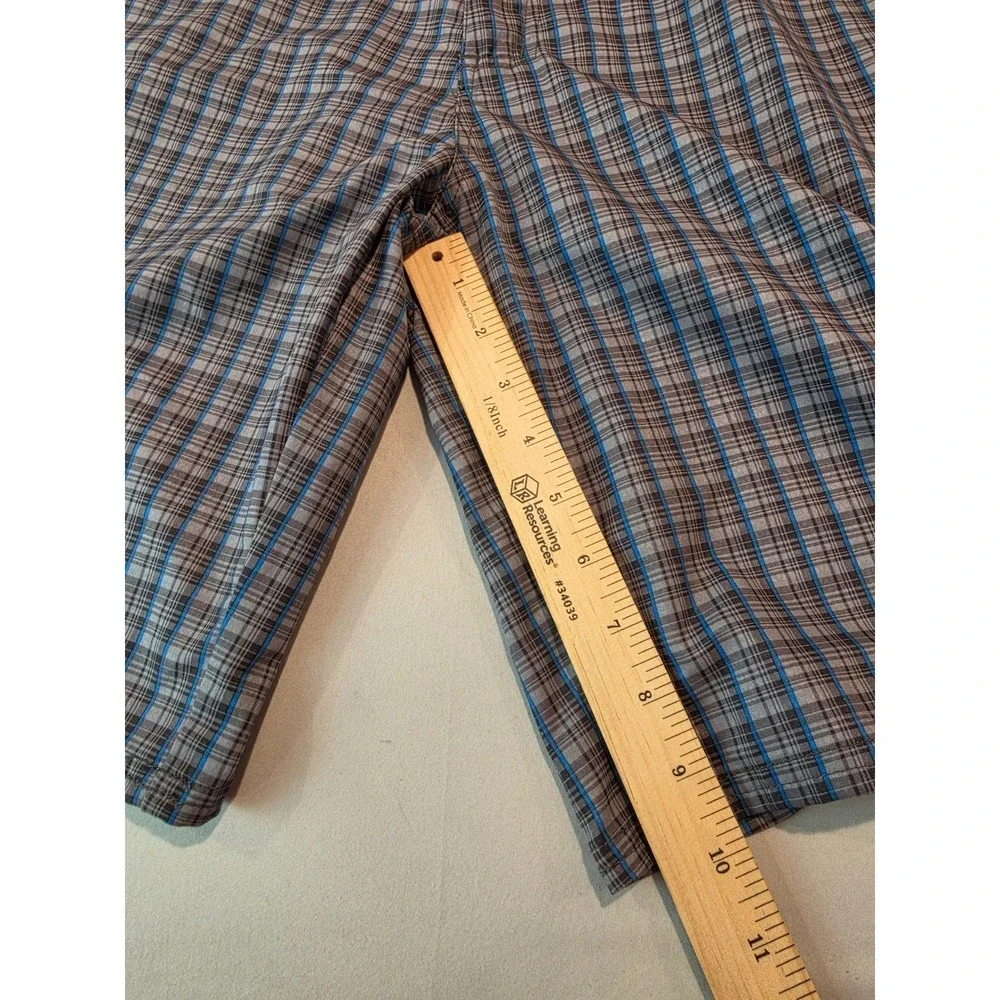 The North Face Mens Plaid Hiking Shorts Brown Blue CFX0 Size 38 Regular